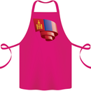 Curled Mongolia Flag Mongolian Day Football Cotton Apron 100% Organic Pink