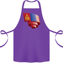 Curled Mongolia Flag Mongolian Day Football Cotton Apron 100% Organic Purple