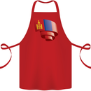 Curled Mongolia Flag Mongolian Day Football Cotton Apron 100% Organic Red