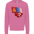 Curled Mongolia Flag Mongolian Day Football Mens Sweatshirt Jumper Azalea