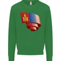 Curled Mongolia Flag Mongolian Day Football Mens Sweatshirt Jumper Irish Green