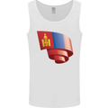 Curled Mongolia Flag Mongolian Day Football Mens Vest Tank Top White