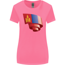 Curled Mongolia Flag Mongolian Day Football Womens Wider Cut T-Shirt Azalea