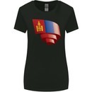 Curled Mongolia Flag Mongolian Day Football Womens Wider Cut T-Shirt Black