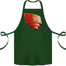 Curled Montenegro Flag Montenegrin Day Football Cotton Apron 100% Organic Forest Green