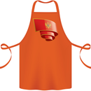 Curled Montenegro Flag Montenegrin Day Football Cotton Apron 100% Organic Orange