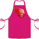 Curled Montenegro Flag Montenegrin Day Football Cotton Apron 100% Organic Pink