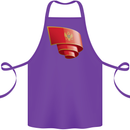 Curled Montenegro Flag Montenegrin Day Football Cotton Apron 100% Organic Purple