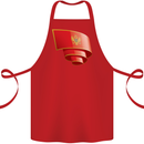 Curled Montenegro Flag Montenegrin Day Football Cotton Apron 100% Organic Red