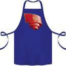 Curled Montenegro Flag Montenegrin Day Football Cotton Apron 100% Organic Royal Blue