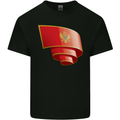 Curled Montenegro Flag Montenegrin Day Football Mens Cotton T-Shirt Tee Top Black