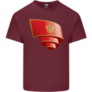 Curled Montenegro Flag Montenegrin Day Football Mens Cotton T-Shirt Tee Top Maroon