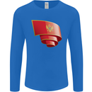 Curled Montenegro Flag Montenegrin Day Football Mens Long Sleeve T-Shirt Royal Blue