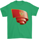 Curled Montenegro Flag Montenegrin Day Football Mens T-Shirt 100% Cotton Irish Green