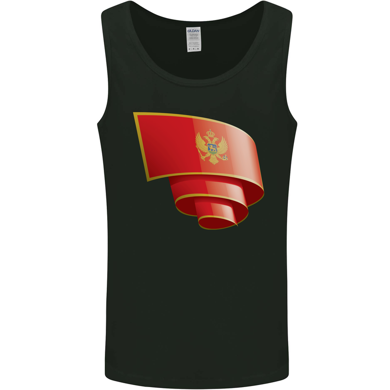 Curled Montenegro Flag Montenegrin Day Football Mens Vest Tank Top Black