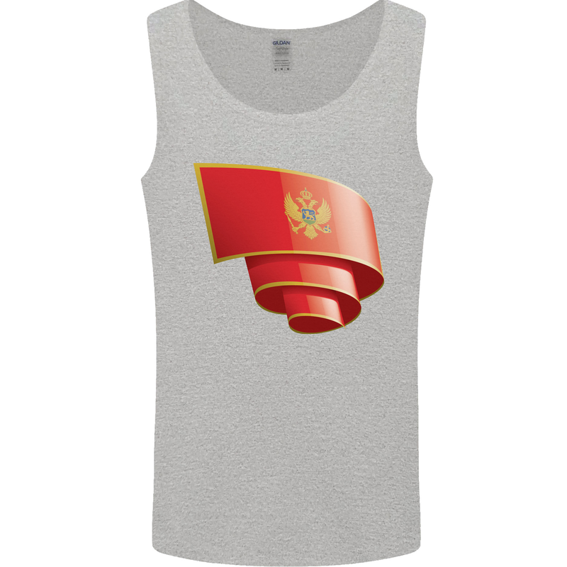 Curled Montenegro Flag Montenegrin Day Football Mens Vest Tank Top Sports Grey