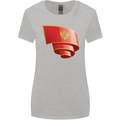 Curled Montenegro Flag Montenegrin Day Football Womens Wider Cut T-Shirt Sports Grey