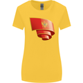 Curled Montenegro Flag Montenegrin Day Football Womens Wider Cut T-Shirt Yellow