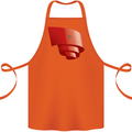 Curled Morocco Flag Moroccan Day Football Cotton Apron 100% Organic Orange