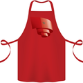 Curled Morocco Flag Moroccan Day Football Cotton Apron 100% Organic Red