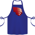 Curled Morocco Flag Moroccan Day Football Cotton Apron 100% Organic Royal Blue