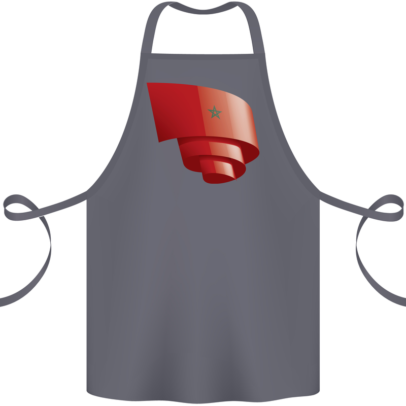 Curled Morocco Flag Moroccan Day Football Cotton Apron 100% Organic Steel