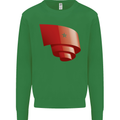 Curled Morocco Flag Moroccan Day Football Kids Sweatshirt Jumper Irish Green