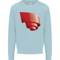 Curled Morocco Flag Moroccan Day Football Kids Sweatshirt Jumper Light Blue