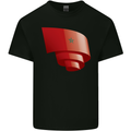Curled Morocco Flag Moroccan Day Football Kids T-Shirt Childrens Black