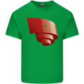 Curled Morocco Flag Moroccan Day Football Kids T-Shirt Childrens Irish Green