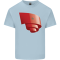 Curled Morocco Flag Moroccan Day Football Kids T-Shirt Childrens Light Blue