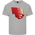Curled Morocco Flag Moroccan Day Football Kids T-Shirt Childrens Sports Grey