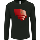 Curled Morocco Flag Moroccan Day Football Mens Long Sleeve T-Shirt Black