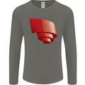 Curled Morocco Flag Moroccan Day Football Mens Long Sleeve T-Shirt Charcoal
