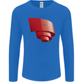 Curled Morocco Flag Moroccan Day Football Mens Long Sleeve T-Shirt Royal Blue