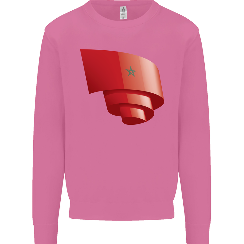 Curled Morocco Flag Moroccan Day Football Mens Sweatshirt Jumper Azalea