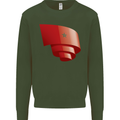 Curled Morocco Flag Moroccan Day Football Mens Sweatshirt Jumper Forest Green