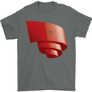 Curled Morocco Flag Moroccan Day Football Mens T-Shirt 100% Cotton Charcoal