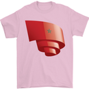 Curled Morocco Flag Moroccan Day Football Mens T-Shirt 100% Cotton Light Pink