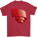 Curled Morocco Flag Moroccan Day Football Mens T-Shirt 100% Cotton Red