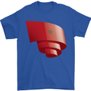 Curled Morocco Flag Moroccan Day Football Mens T-Shirt 100% Cotton Royal Blue
