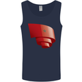Curled Morocco Flag Moroccan Day Football Mens Vest Tank Top Navy Blue