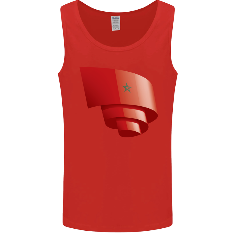 Curled Morocco Flag Moroccan Day Football Mens Vest Tank Top Red