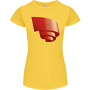 Curled Morocco Flag Moroccan Day Football Womens Petite Cut T-Shirt Yellow