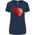 Curled Morocco Flag Moroccan Day Football Womens Wider Cut T-Shirt Navy Blue
