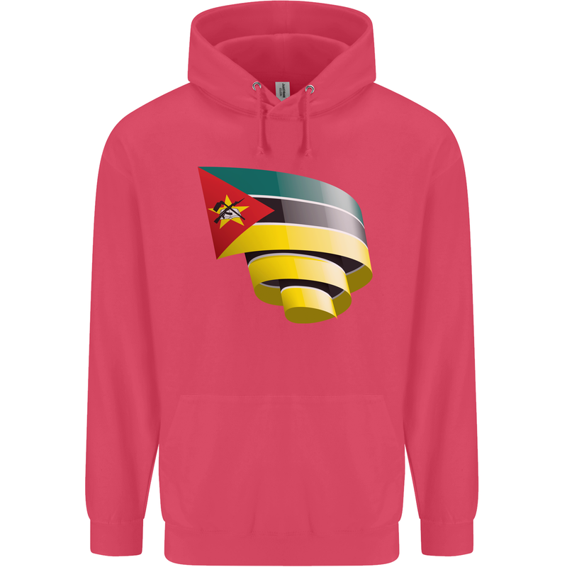 Curled Mozambique Flag Mozambican Day Football Childrens Kids Hoodie Heliconia