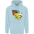 Curled Mozambique Flag Mozambican Day Football Childrens Kids Hoodie Light Blue