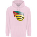 Curled Mozambique Flag Mozambican Day Football Childrens Kids Hoodie Light Pink