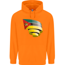 Curled Mozambique Flag Mozambican Day Football Childrens Kids Hoodie Orange