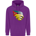 Curled Mozambique Flag Mozambican Day Football Childrens Kids Hoodie Purple